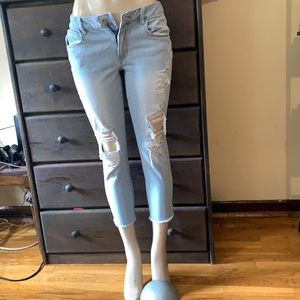 Blue Denim Crop Jeggings
